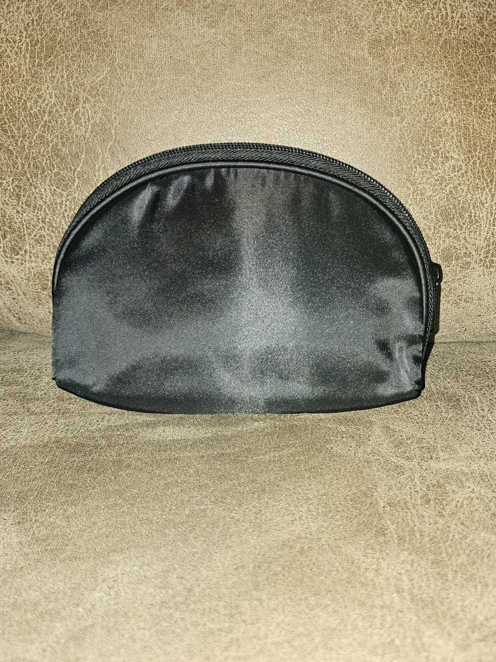 Black Quilted Bow Cosmetic Pouch - White Bow Accent
